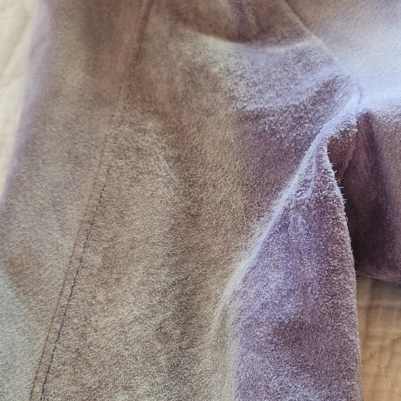 Express World Brand 100% Genuine Leather button up blouse, sz M-7/8 (Faded Now!) - Picture 16 of 17